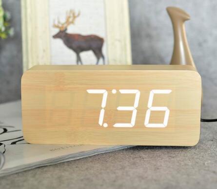 Eco-Friendly Wooden Digital Alarm Clock with LED Display - Image 23