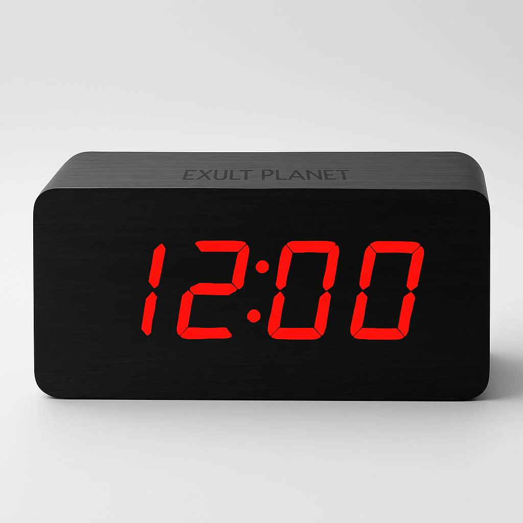 Eco-Friendly Wooden Digital Alarm Clock with LED Display - Image 6