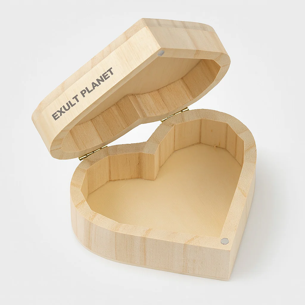 Heart-Shaped Eco-Friendly Wooden Box