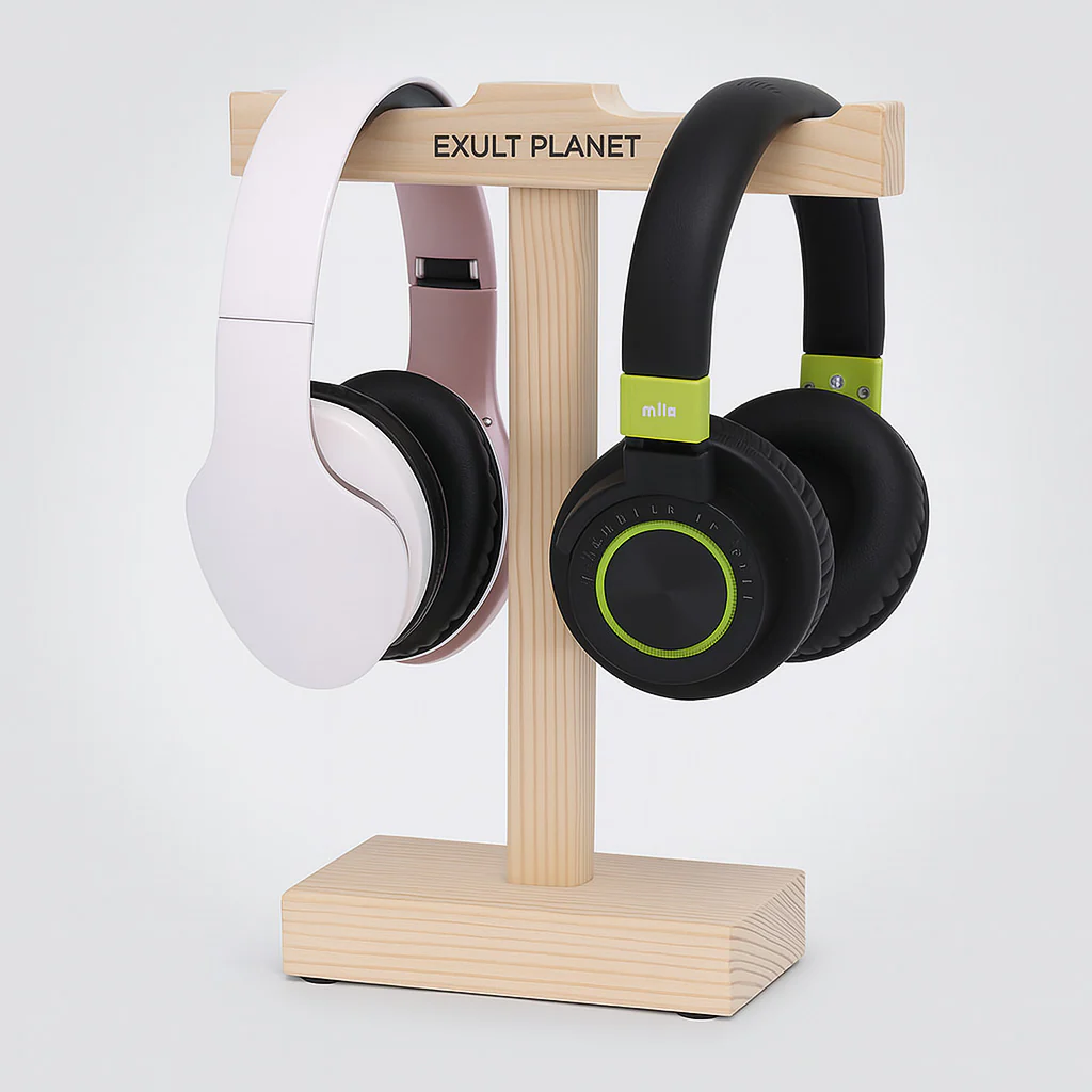 Eco-Friendly Wooden Earphone Stand
