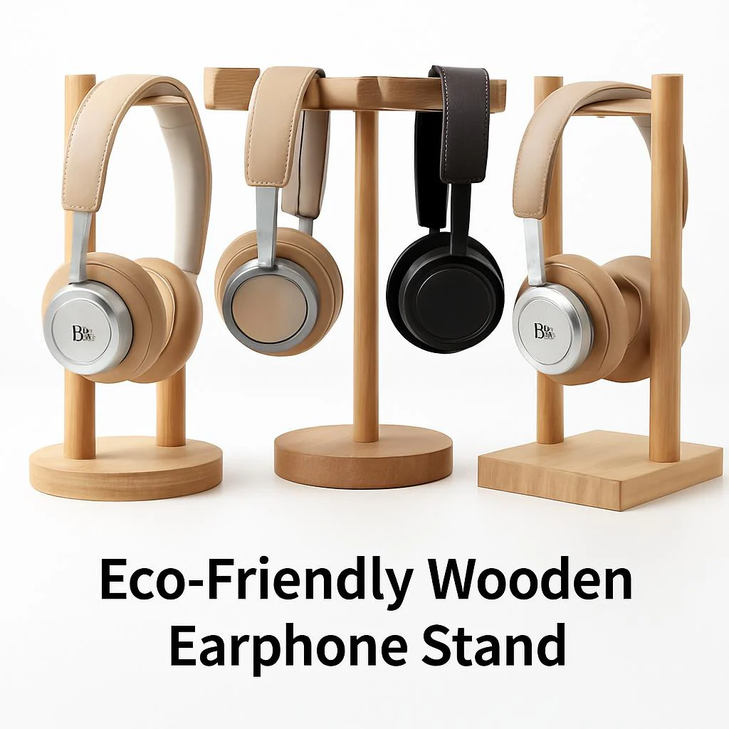 Eco-Friendly Wooden Earphone Stand - Image 2