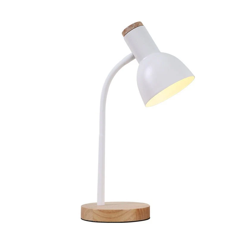 Eco-Friendly White Table Lamp with Natural Wood Base - Image 11