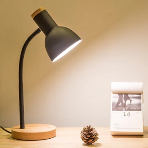 Eco-Friendly White Table Lamp with Natural Wood Base - Image 13