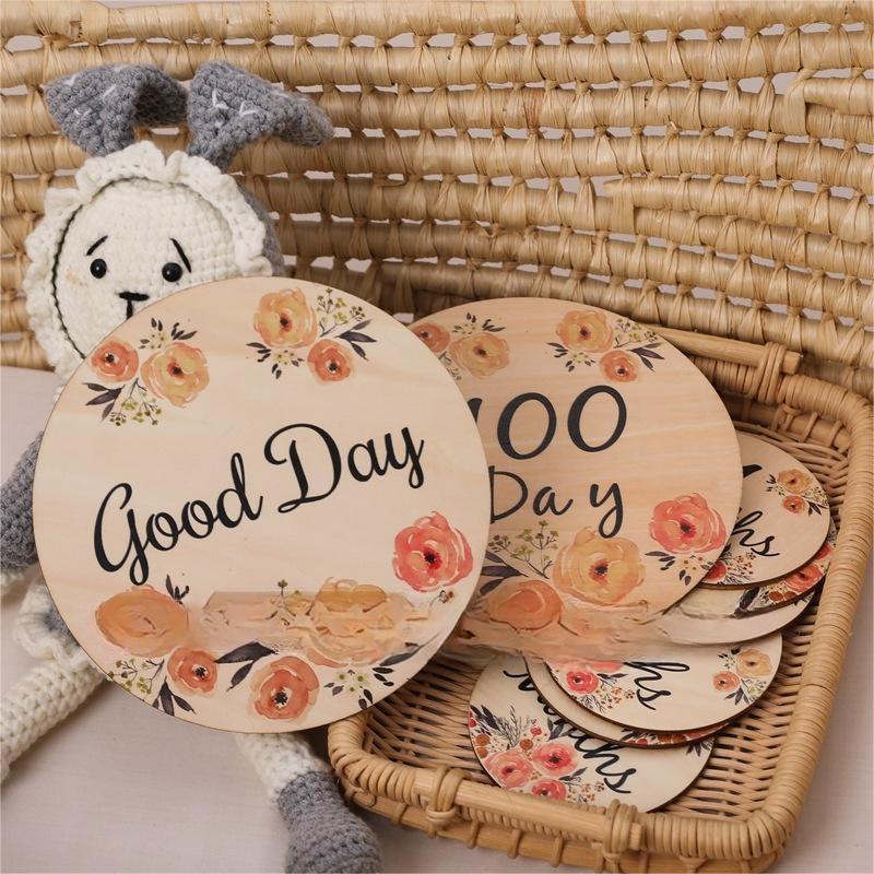 Eco-Friendly Wooden Flower Milestone Photo Prop Disc - Image 11