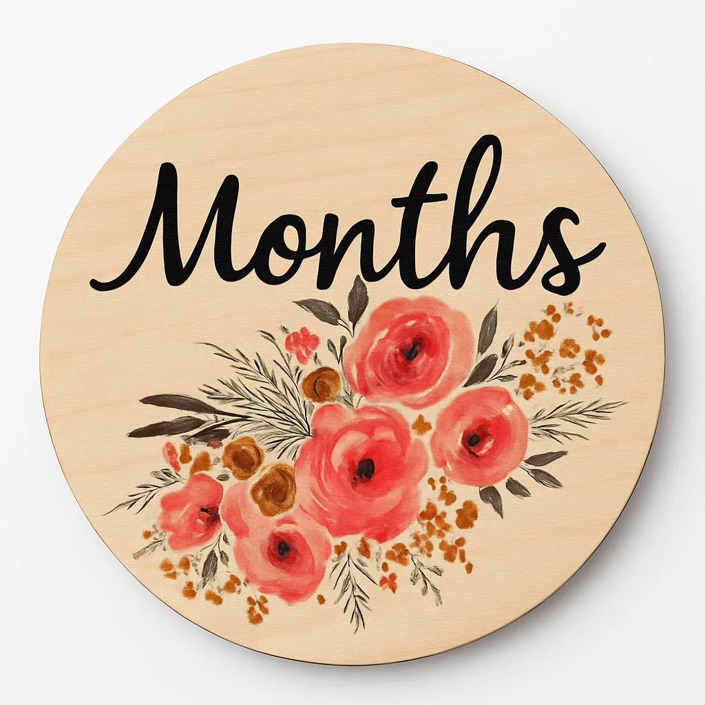 Eco-Friendly Wooden Flower Milestone Photo Prop Disc - Image 5