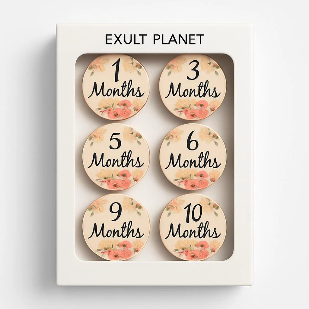 Eco-Friendly Wooden Flower Milestone Photo Prop Disc - Image 6