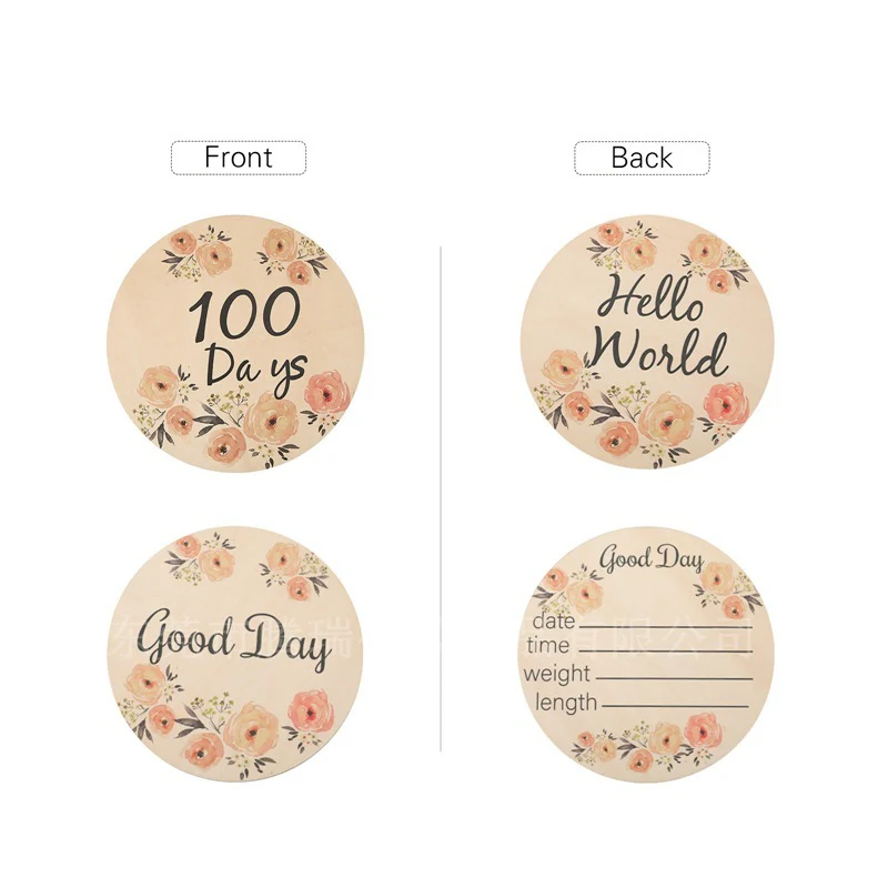 Eco-Friendly Wooden Flower Milestone Photo Prop Disc - Image 7