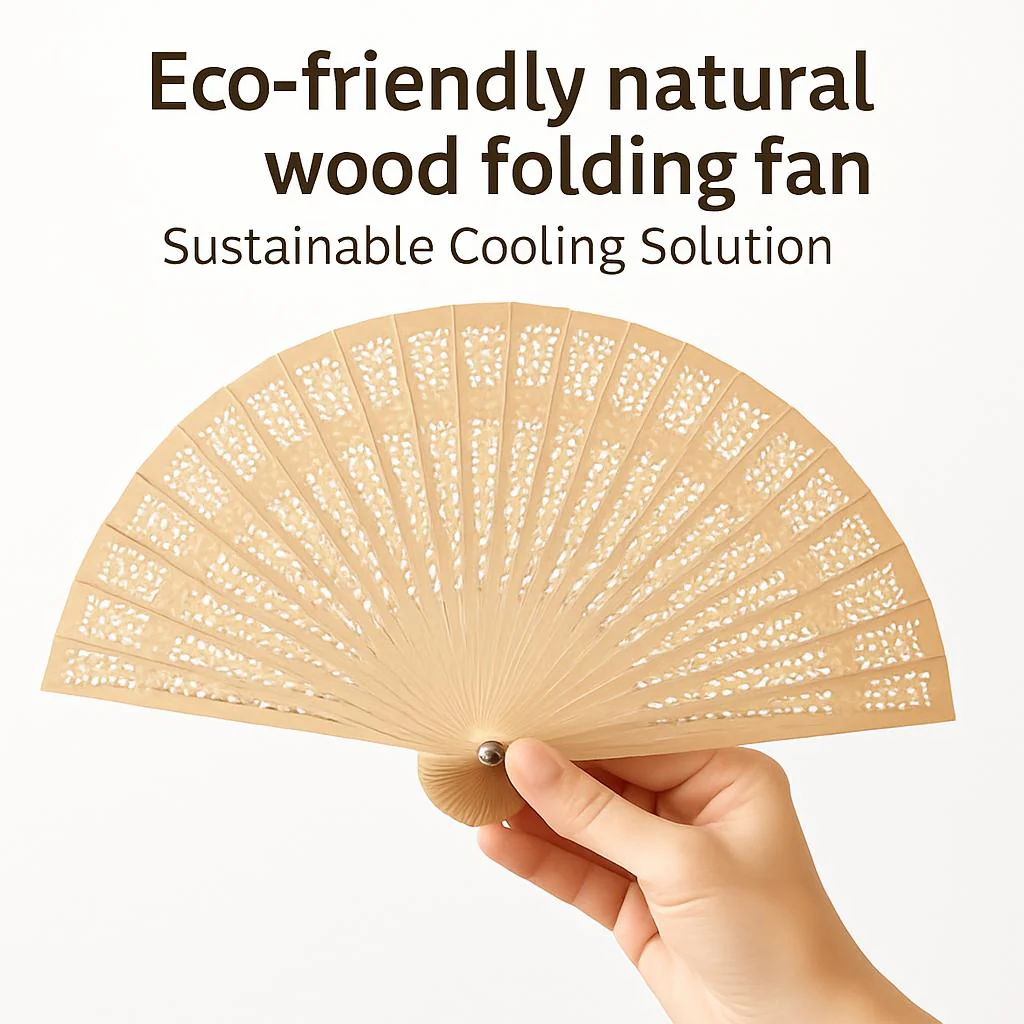 Eco-Friendly Natural Wood Folding Fan - Sustainable Cooling Solution - Image 5