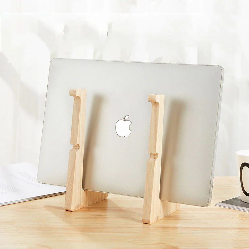 Eco-Friendly Natural Wood Vertical Laptop Stand - Image 13
