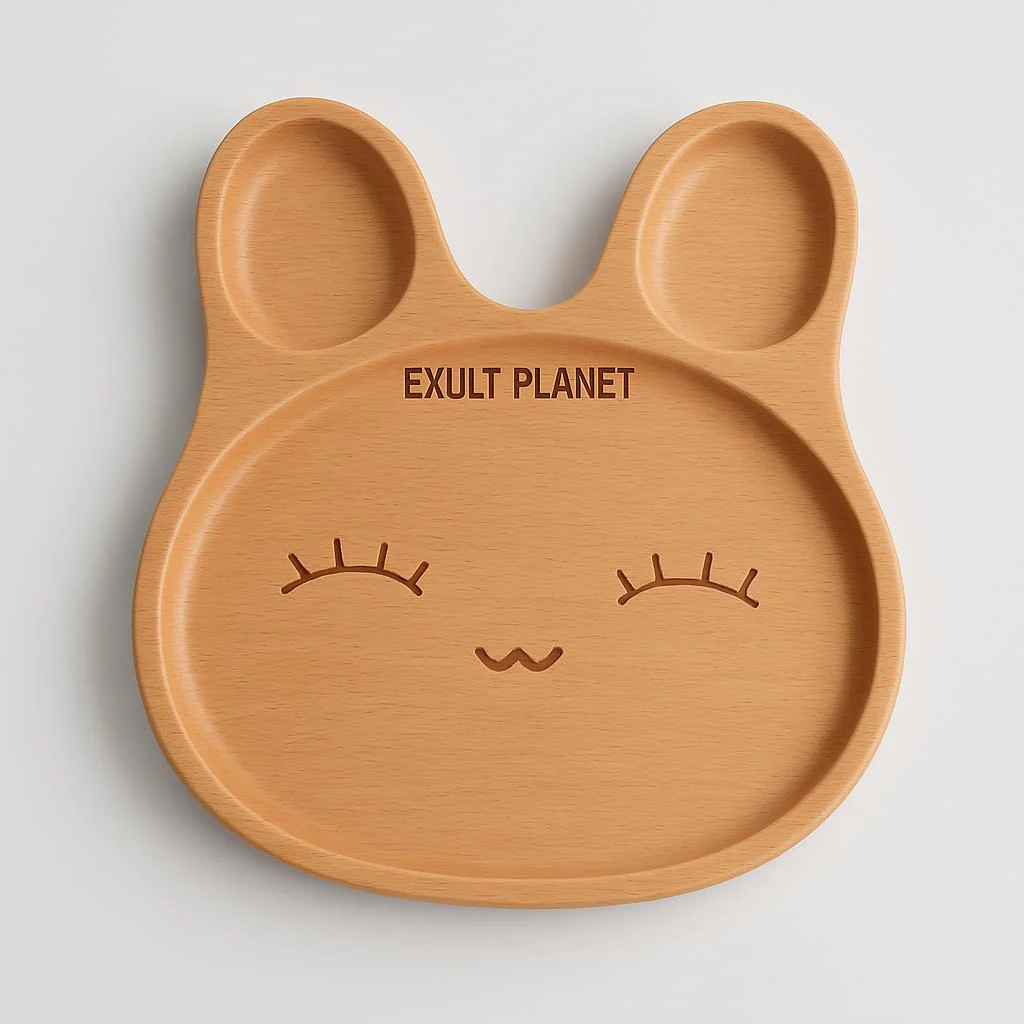 Eco-Friendly Animal-Shaped Wooden Plate for Kids - Image 5