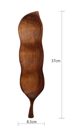 Eco-Friendly Leaf-Shaped Wooden Serving Tray for Sustainable Dining - Image 10