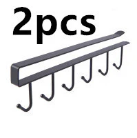 Space-Saving Under-Shelf Mug Holder - Black Metal Hook Rack - Image 15